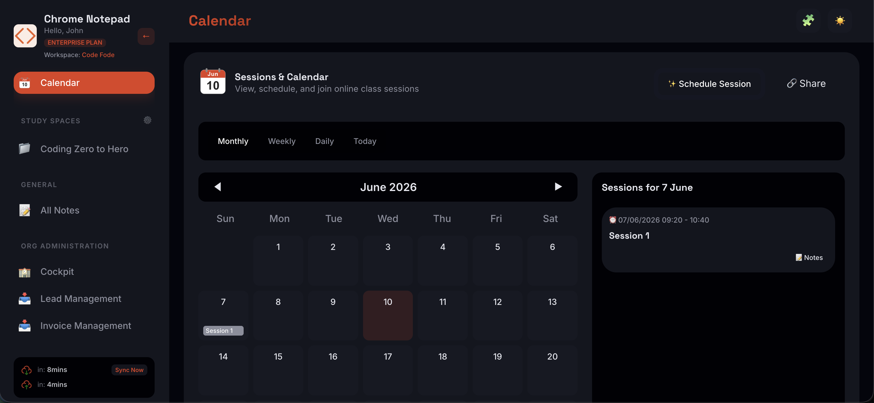 Calendar Schedule